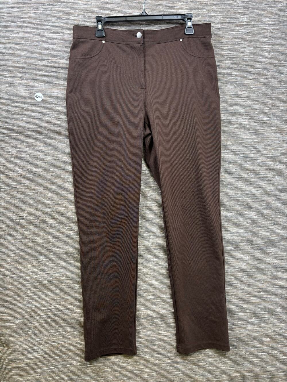 Chico's Fabulously Slimming Pants Womens Size 1.5 US 10 Brown Casual Career